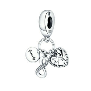 Family Tree Bracelet Charm Sterling Silver 925 Infiniti Tree of Life Dangle